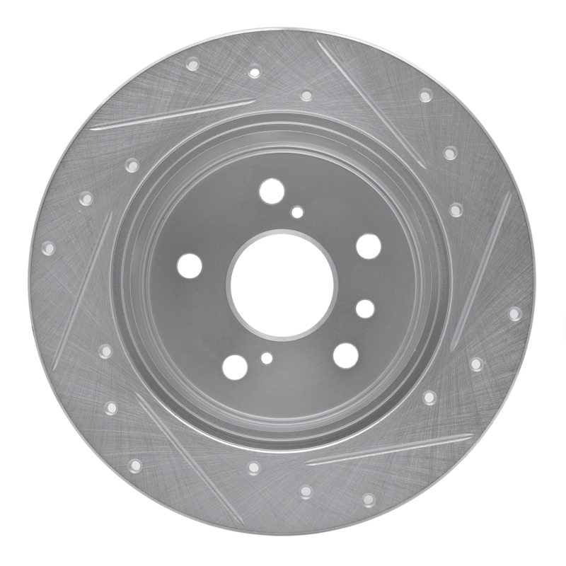 Lexus ES300 Brake Rotor (1) - Rear Left - R1 Concepts - Drilled & Slotted - Silver - `92-`03
